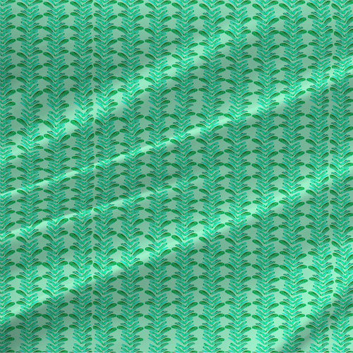 Roxette Veitchi Grande Teal hand-painted fern stripe fabric by the yard