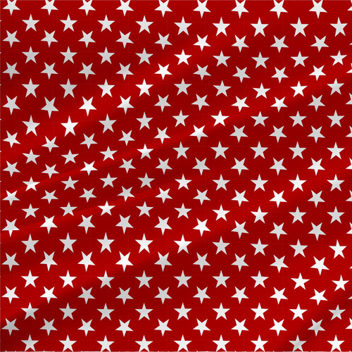 Patriotic holiday fabric print - Stars Mini in White on Red background Patriotic holiday fabric print - Stars Mini in White on Red background