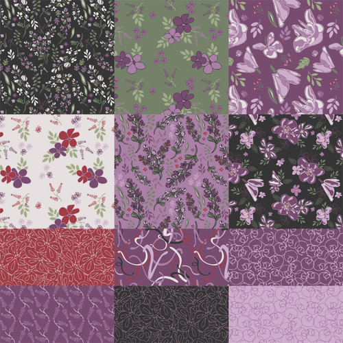 Morgana Plum Fat Quarter Bundle – 12 Coordinated Cotton Prints | The Textile District Morgana Plum Fat Quarter Bundle – 12 Coordinated Cotton Prints | The Textile District