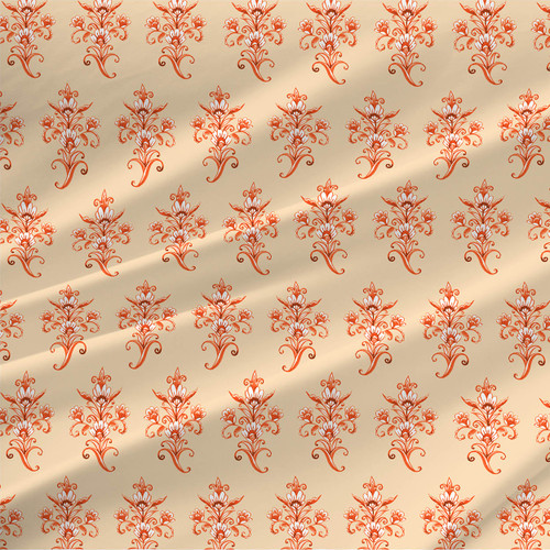 Floral print fabric - Emberly in Apricot colorway
