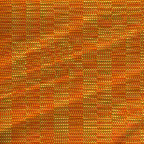 Petal Perfoliata Mini floral fabric in Mustard with orange rust