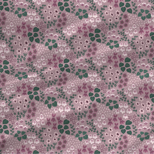 Floral print fabric - Awakening Meadow in Dark Green Floral print fabric - Awakening Meadow in Dark Green
