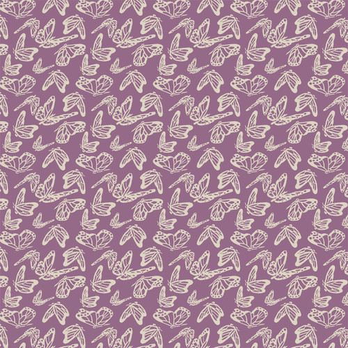Butterflies in Flight fabric by the yard in Purple colorway.