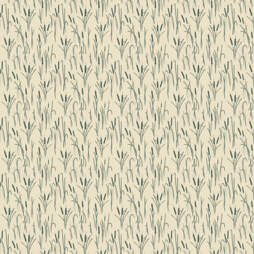 Cattails floral fabric by the yard in Spring colorway.