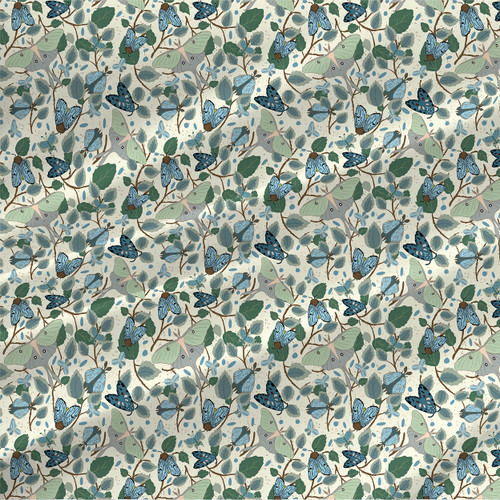 Fly by Night floral fabric by the yard in Off White colorway.