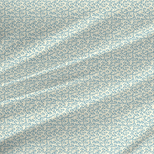Floral print fabric - Vines and Leaves in Blue on Ivory Floral print fabric - Vines and Leaves in Blue on Ivory
