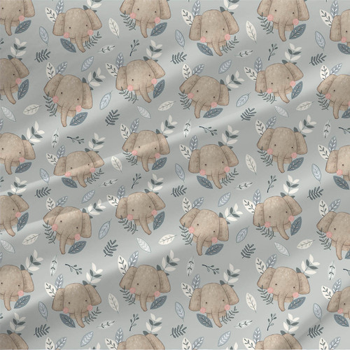 Baby Elephant - Custom fabric by the yard in Blue Baby Elephant - Custom fabric by the yard in Blue