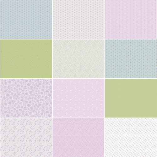 Bee Balm Mini Jewel Blue Fat Quarter Bundle - 12 coordinating prints in airy blues, soft lavenders and pinks, garden greens, and creamy neutrals Bee Balm Mini Jewel Blue Fat Quarter Bundle - 12 coordinating prints in airy blues, soft lavenders and pinks, garden greens, and creamy neutrals