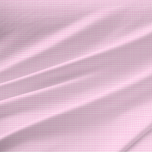 Linen Gingham fabric in Petal Pink with a soft pink mini gingham check pattern on a light ground.