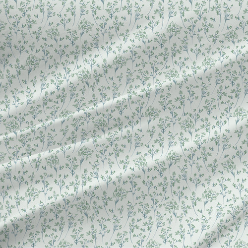 June floral fabric in seagreen colorway. Soft seagreen and pale blue tones for an airy, relaxed look.