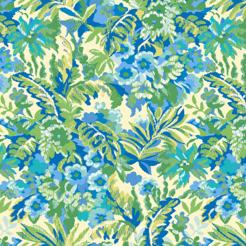 Garden – Emerald – tropical floral fabric by the yard