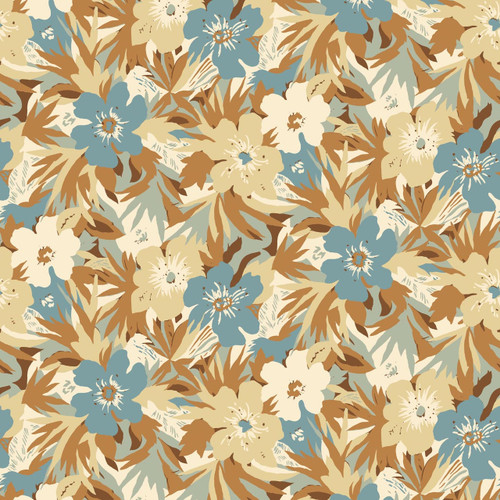 Cayman – Blue Bonnet – tropical floral fabric by the yard