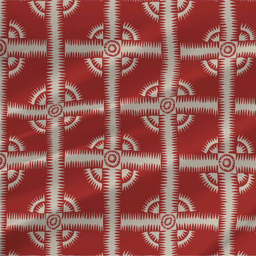 Geometric print fabric - Ikat in Cayenne Geometric print fabric - Ikat in Cayenne