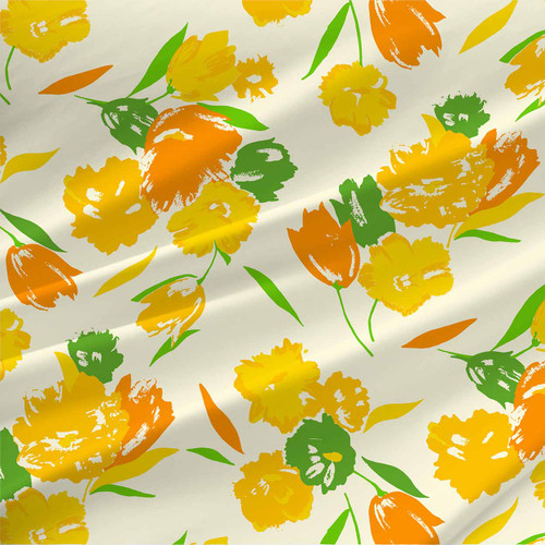 Floral print fabric - Joanette in Marigold colorway.
