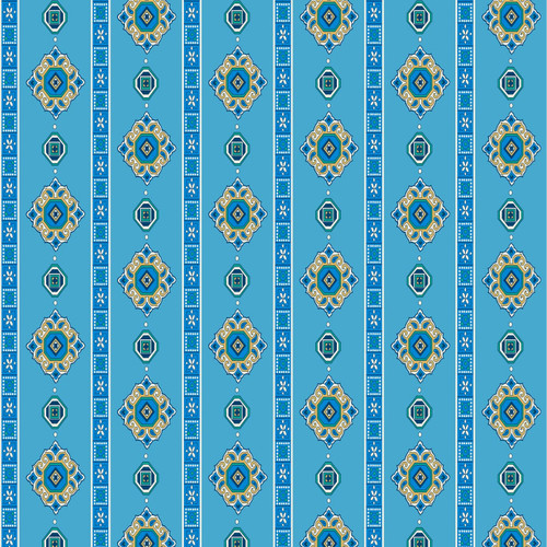 Panel Stripe – Blue – decorative border stripe fabric by the yard