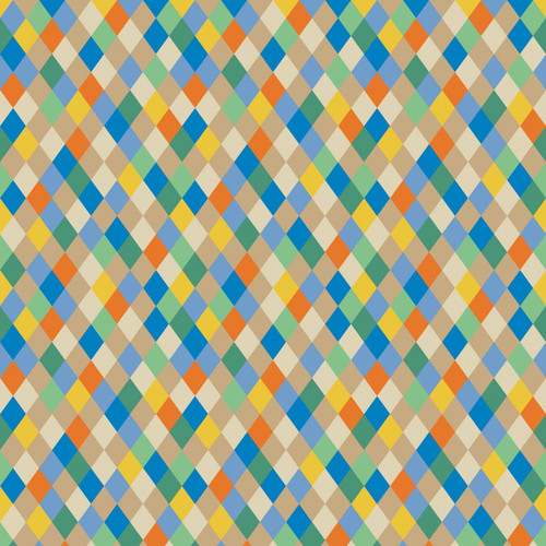 Harlequin – Bluebell – diamond geometric fabric by the yard