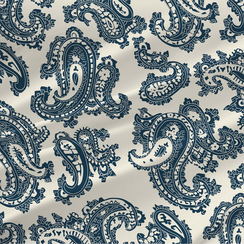 Ashley – Ocean – navy paisley fabric by the yard