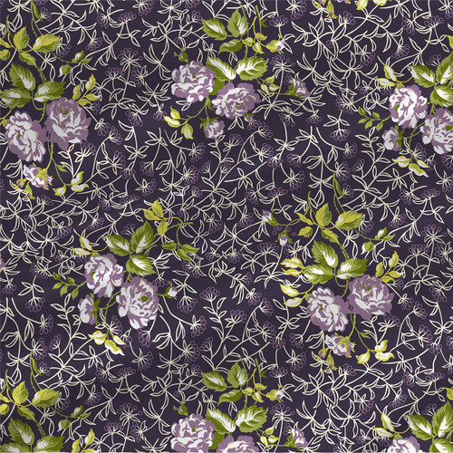 Floral print fabric - Sonnet in Grapevine Colorway
