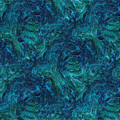 Aerial – Original – abstract marbled teal and blue fabric by the yard