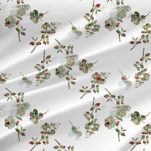 Floral print fabric - Anna in White