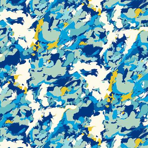 Graffiti – Lagoon – Abstract painterly fabric by the yard