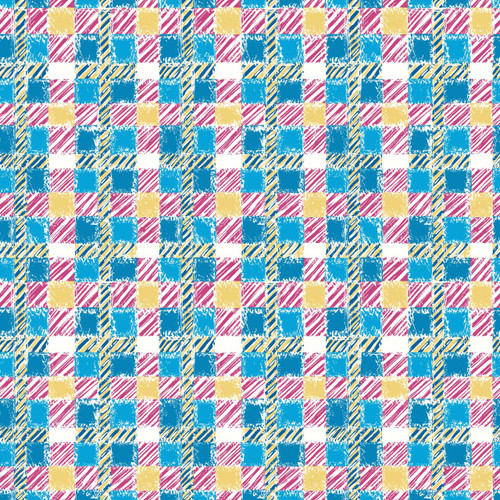 Plaid print fabric - Crosshatch in Regatta