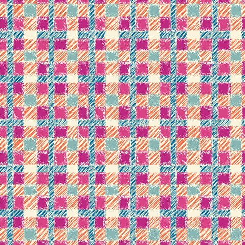 Crosshatch - Fuchsia - Geometric Plaid Fabric by the Yard