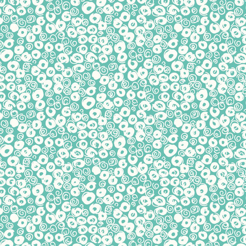 Abstract print fabric - Fiddlehead in poolside