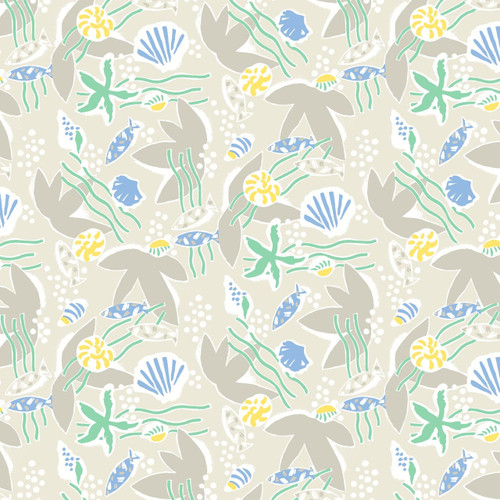 Aquatic – Beach – Coastal Sea Life Fabric by the Yard