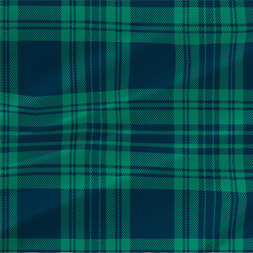 Plaid print fabric - Kilt in Lake colorway.