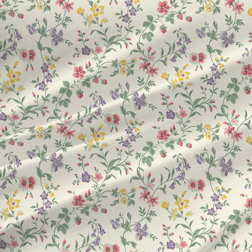 Sarah – Spring – Vintage Wildflower Floral Fabric by the Yard