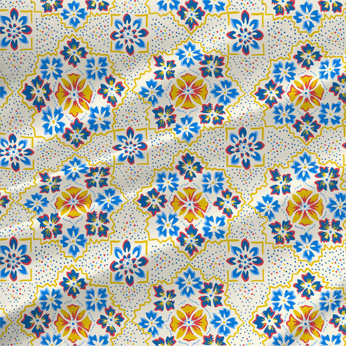 Geometric print fabric - Pinwheel in Carnival Colorway