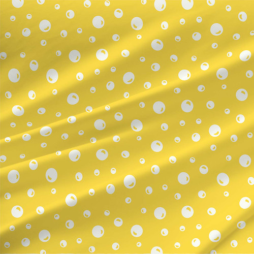 Geometric print fabric - Bubbles polka dot  in Lemon Yellow