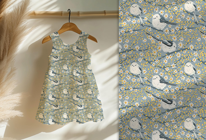 Snow Fairy Birds Fabric Collection