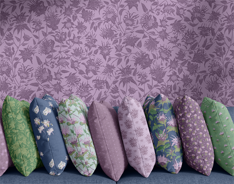 Bee Balm in Bloom Floral Fabric Collection