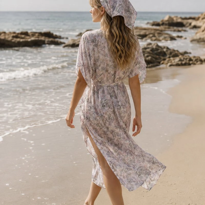 DIY Beach Kaftan Sewing Pattern in Cotton Pima Lawn