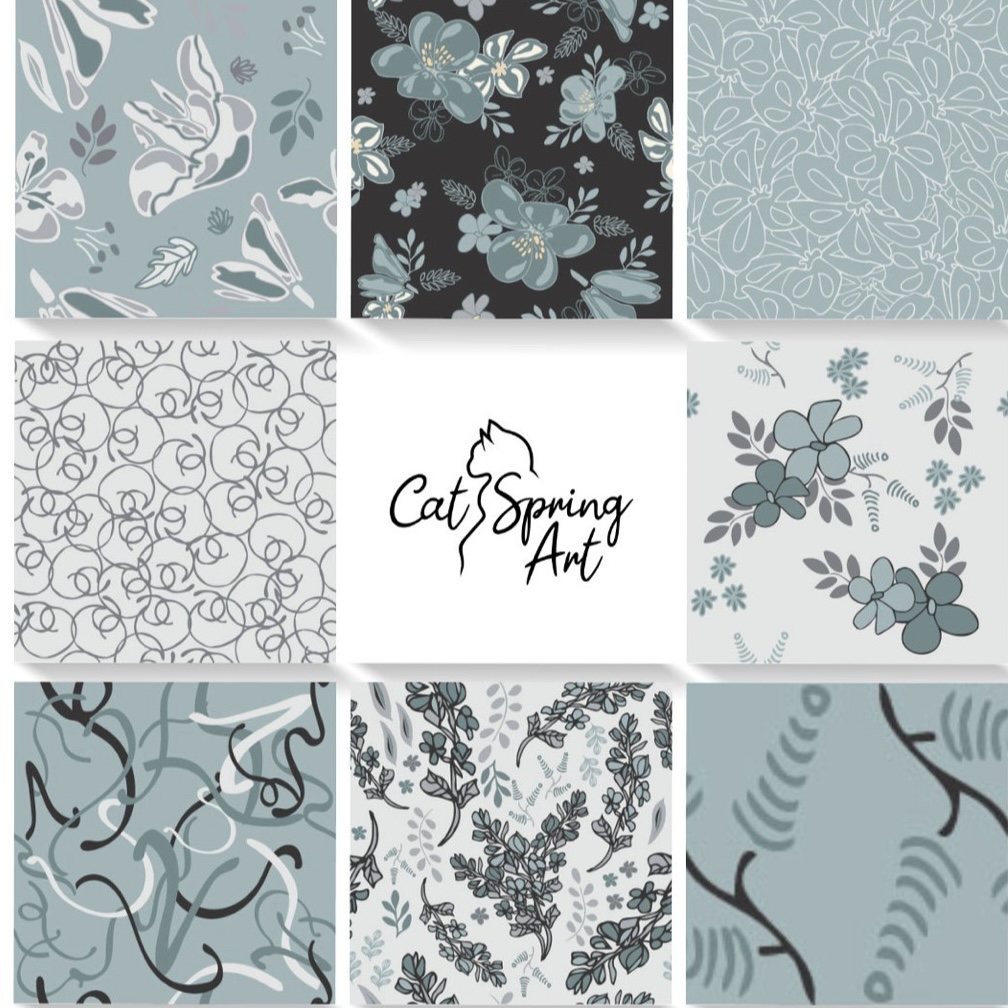 Morgana Fabrics by Cat Spring Art