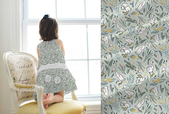 Ducklings in the Rain Fabric Collection