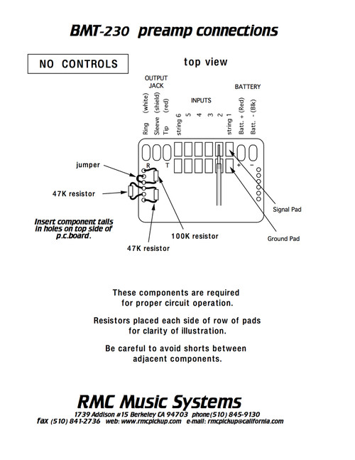 RMC Pickups | BMT 222 preamp | SOUNDISLANDMUSIC.COM