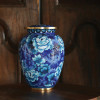Elite Floral Blue Cloisonne Urn