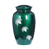 Falling Leaves Mother of Pearl Green Urn