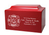 Classic Fire Engine Red Cultured Marble Urn