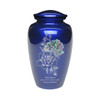 Exquisite Mother of Pearl Rose Blue Urn