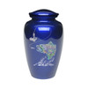 Exquisite Mother of Pearl Seabass Blue Urn