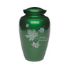 Exquisite Mother of Pearl Leaves Green Urn