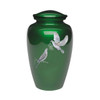 Exquisite Mother of Pearl Doves Green Urn