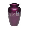 Exquisite Mother of Pearl Farm Burgundy Urn