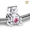 CuddleBear with Pink Crystal Cremation Bead