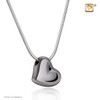 Pendant Leaning Heart Ruthenium Plated Two Tone