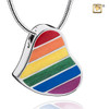Pendant Pride Rainbow Enamel Rhodium Plated